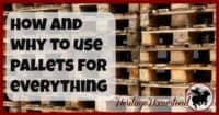 Two reasons why pallets are awesome. And how to use pallets in your home and on your homestead right away. Great ideas to keep you going!