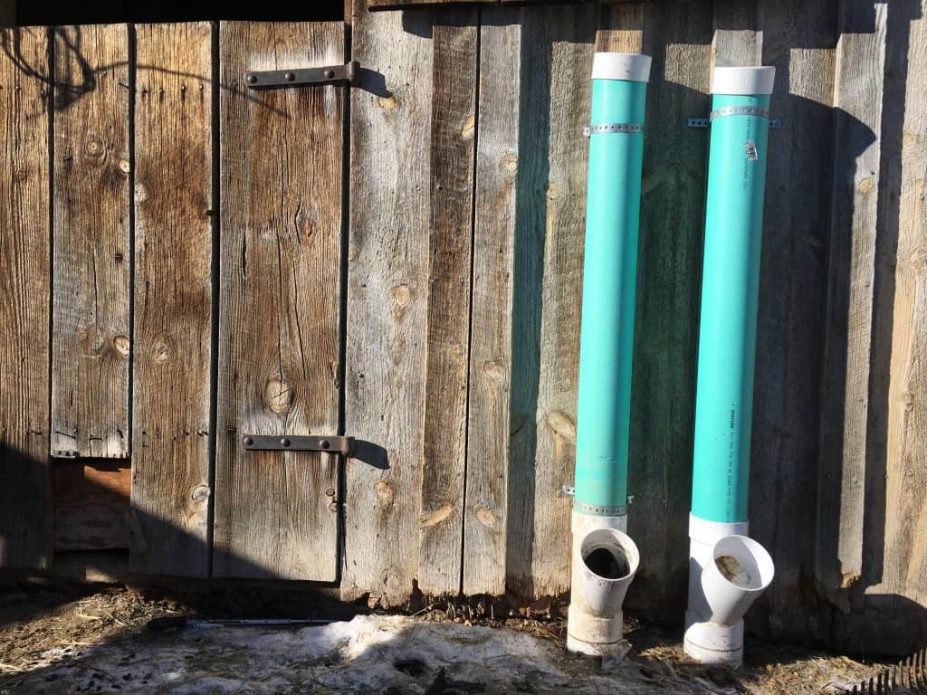 Homemade Goat Mineral feeders made out of pvc pipe