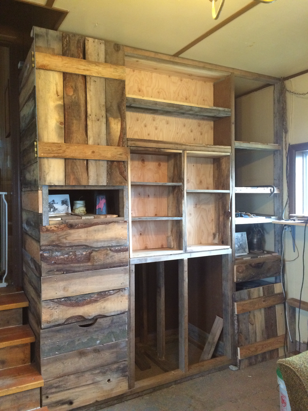 Barn wood cabinets
